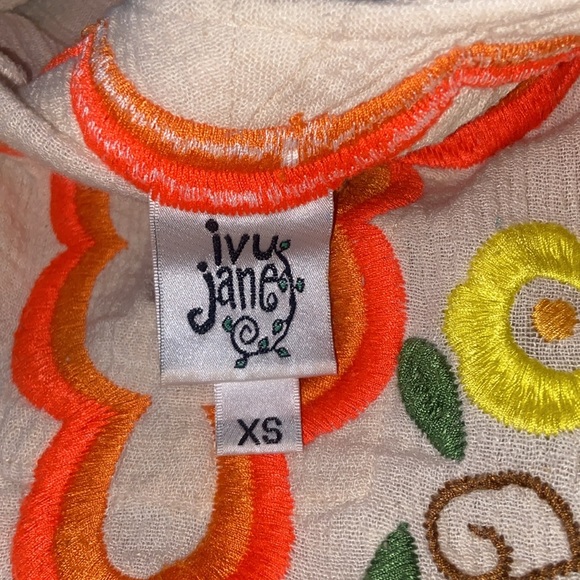 Women's Cream and Orange Shirt XS - Picture 4 of 5